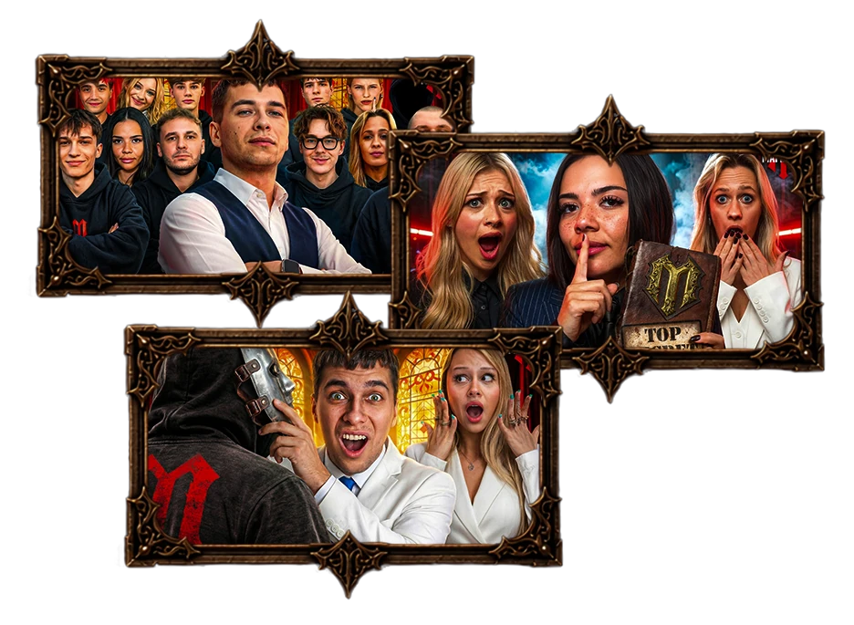 Uczestnicy programu Mafia IRL w ozdobnych ramach
